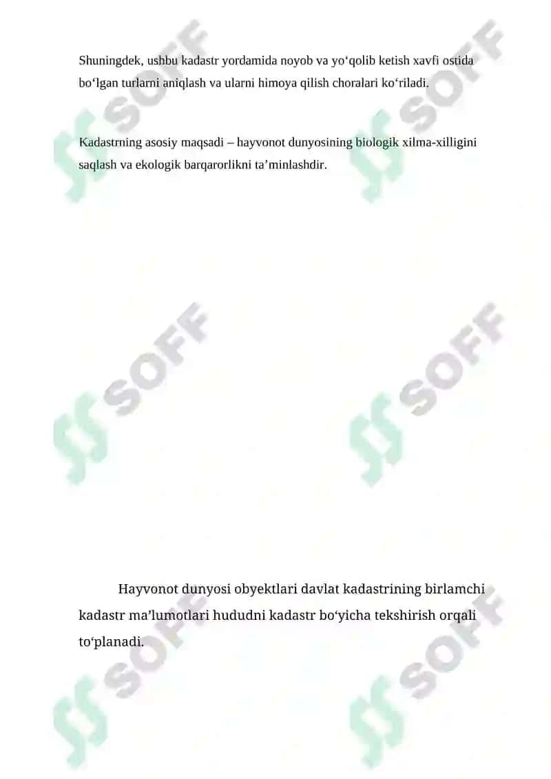 Hayvonot dunyosi davlat kadastrini yuritish tartibi 3