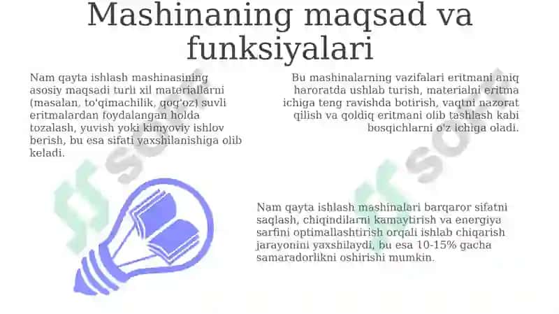 Ho'lusulda ishlov berish mashinasining asosiy ko'rsatkichlari 3