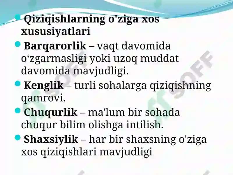 Qiziqishlarni aniqlash diagnostikasi 3