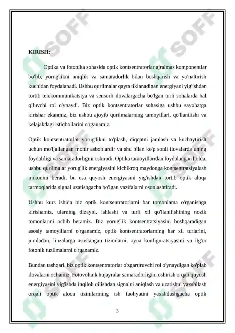 Optik konsentrator 3