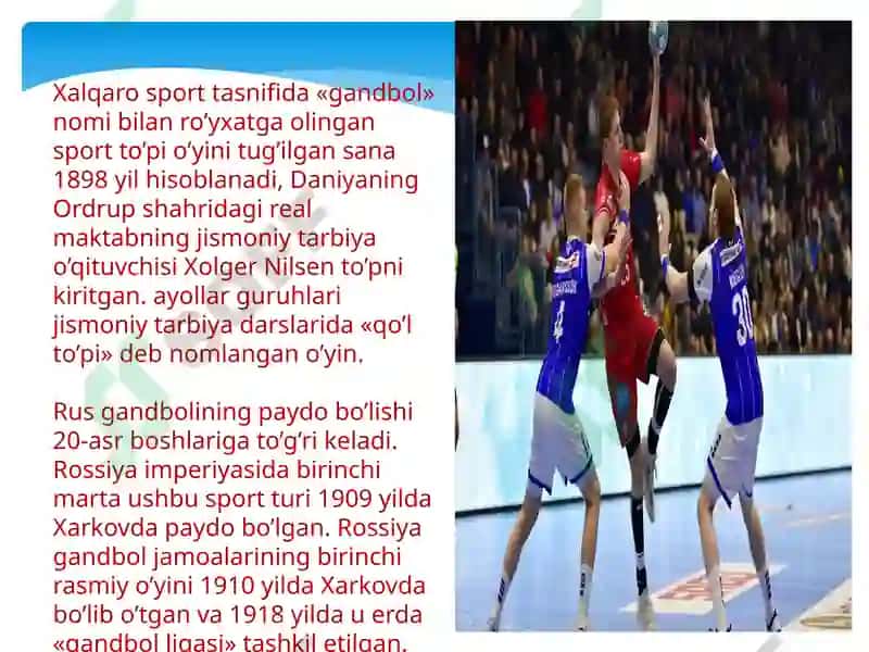 GANDBOL SPORT TURIDA O’YIN QOIDALARI 3