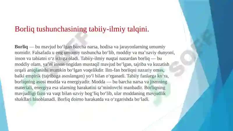 TABIIYILMIY FANLARDA BORLIQNING MOHIYATIGA OID KONSEPSIYALAR 3