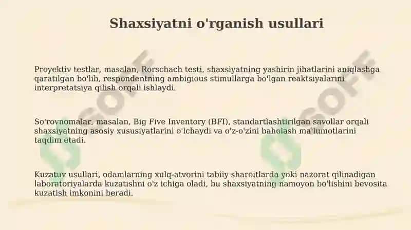 Shaxsni oʻrganish metodlari 3