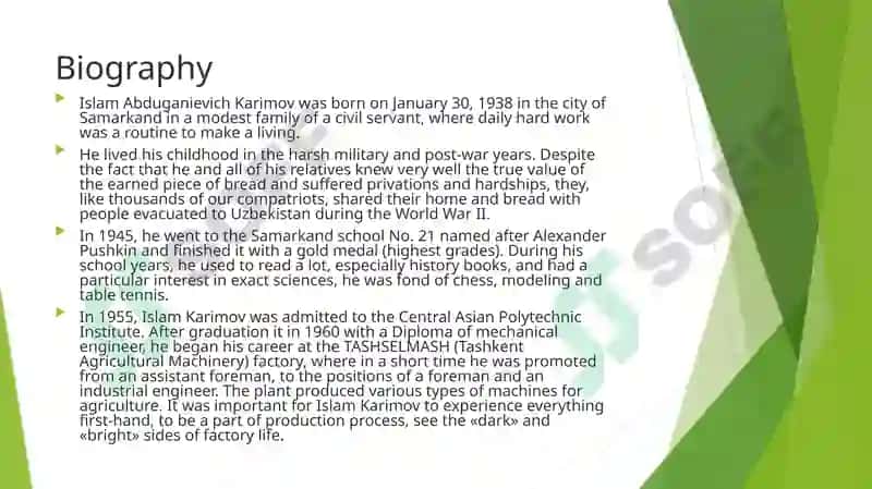 Islam Karimov Biography 3