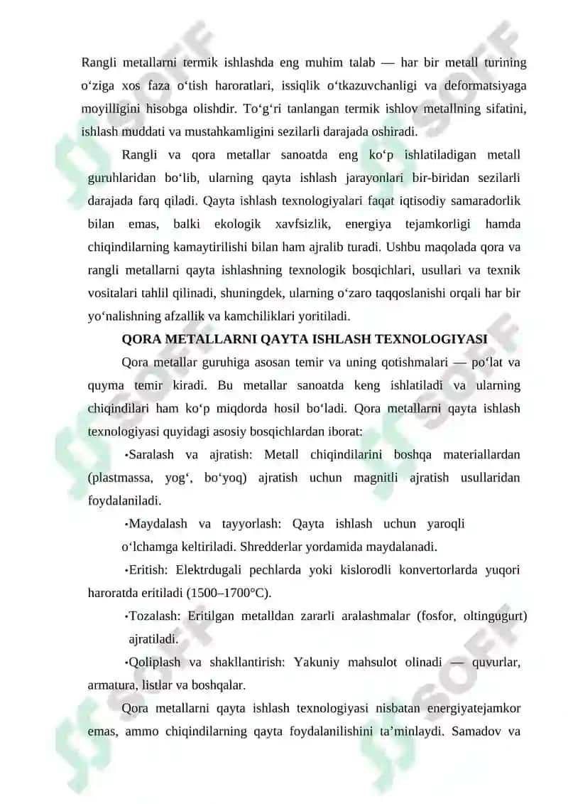 Rangli metallarni termik ishlash asoslari. 3