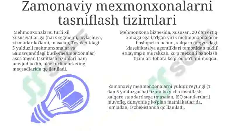 Zamonaviy mexmonxonalarni tasniflash tizimlari 3