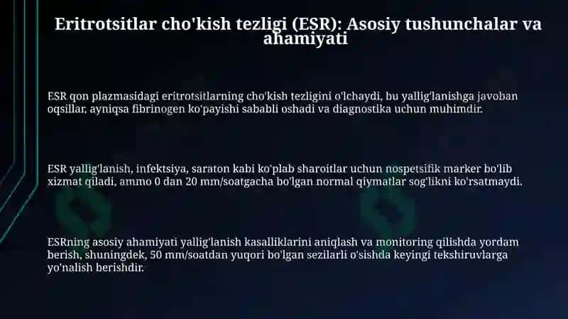 Eritrotsitlar cho'kish tezligi. Frank modeli. Hujayrabiofizikasi 3