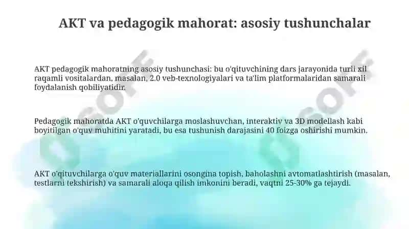 Pedagogik mahoratni shakllanishida axborot kommunikatsiya texnologiyalarining roli 3
