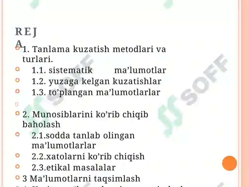 Tanlab kuzatishning qo’llanilishi 3