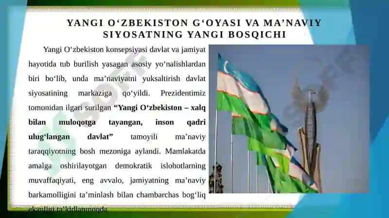Yangi Oʻzbekistonda amalga oshirilayotgan ma'naviy oʻzgarishlar 3