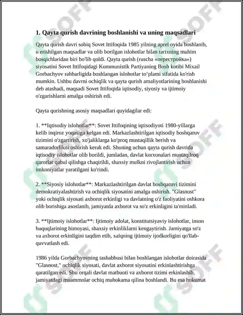 Qayta Qurishning Maqsadlari 3