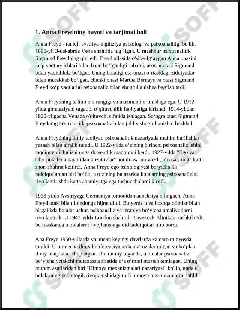 ANNA FREYD BIOGRAFIYASI VA TAʼLIMOTI 3