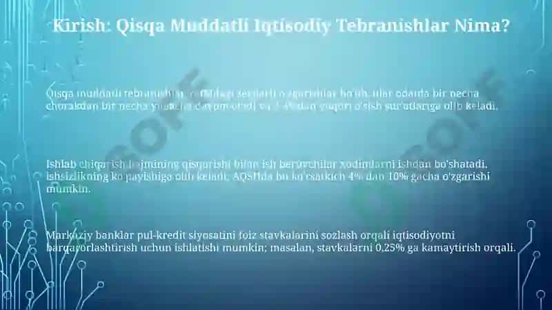 Qisqa muddatli iqtisodiy tebranishlar 3