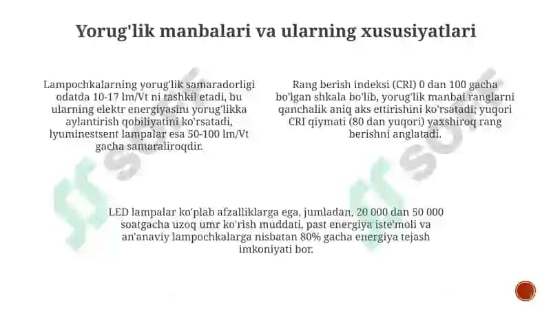 Yorug'lik manbalari 3