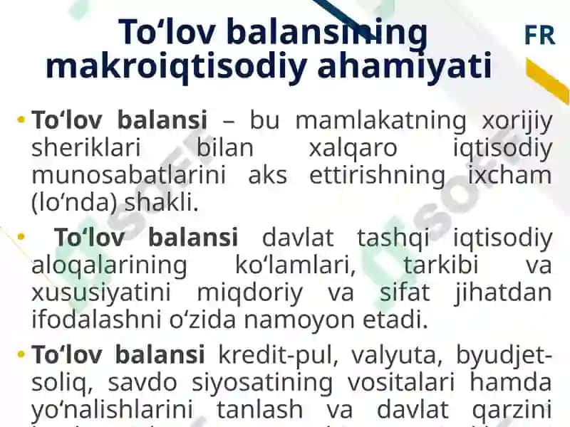TO‘LOV BALANSINING IQTISODIY TAHLILI 3