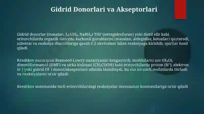 Kreshkovning kislota-asoslar haqidagi proton-elektron-gidrid konsepsiyasi 3