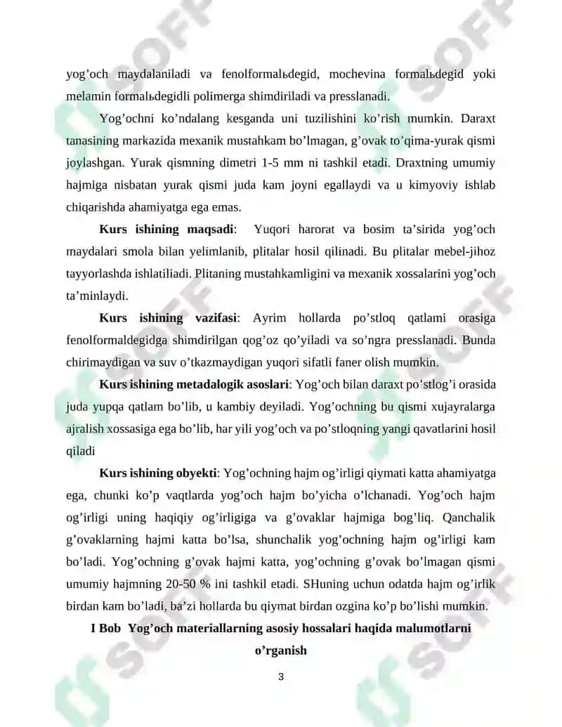 Yog'och xomashyoning mustahkamligi qattiqligi qayishqoqligi plastikligi mortligi va sifatiga qo’yiladigan talablarni o’rganish 3