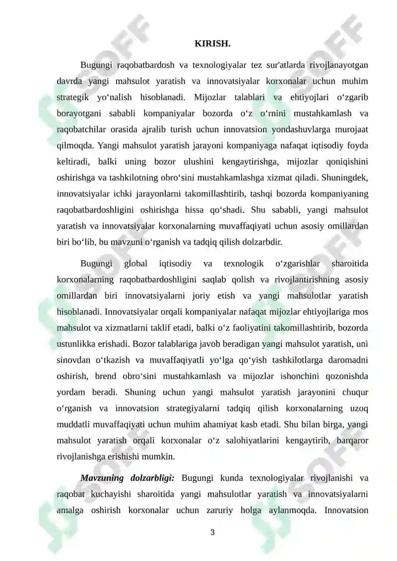 "Yangi mahsulot yaratish va innovatsiyalar" 3