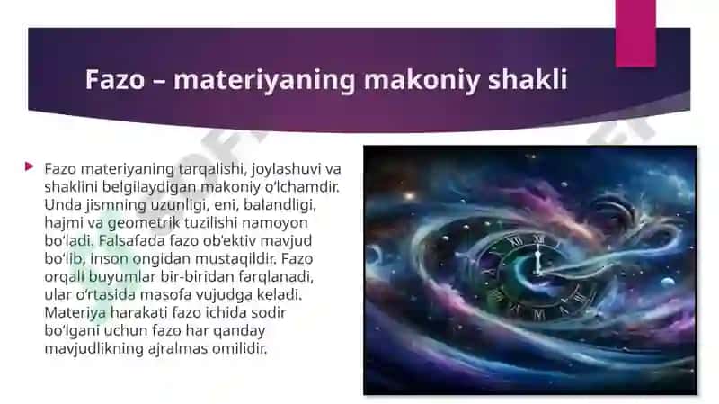 Fazo va vaqt materyasi 3