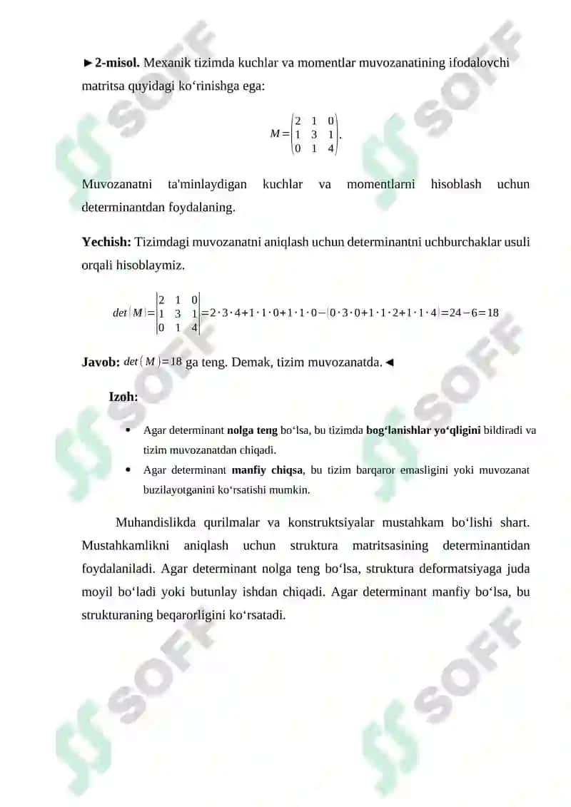 determinatni hisoblash 3