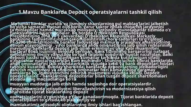 Tijorat banklarida avtomatlashtirilgan ish joylari va ularning tashkil etilishi bilan tanishish. 3