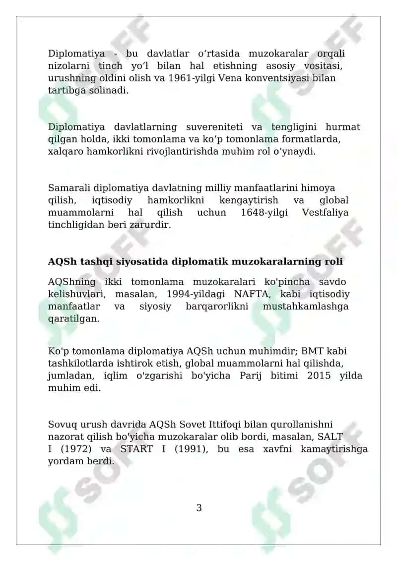 Aqsh tashqi siyosatida diplomatik muzokaralar 3