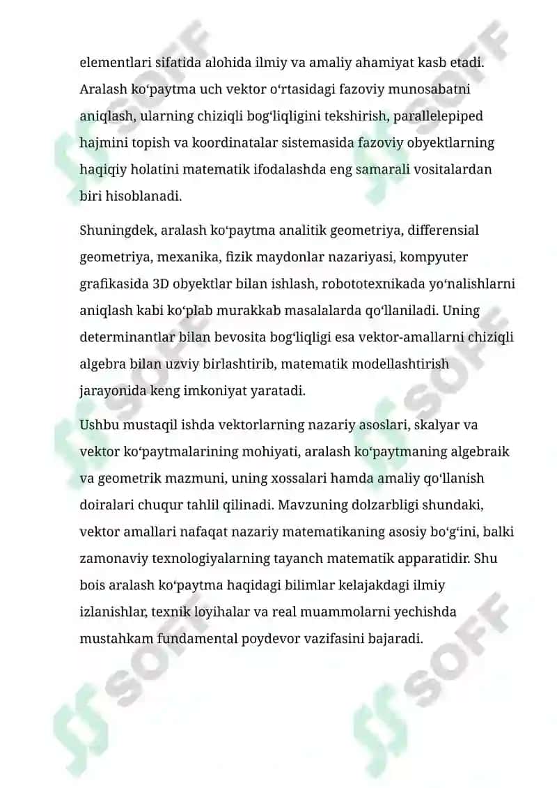 Vektor va Aralash Ko'paytma 3