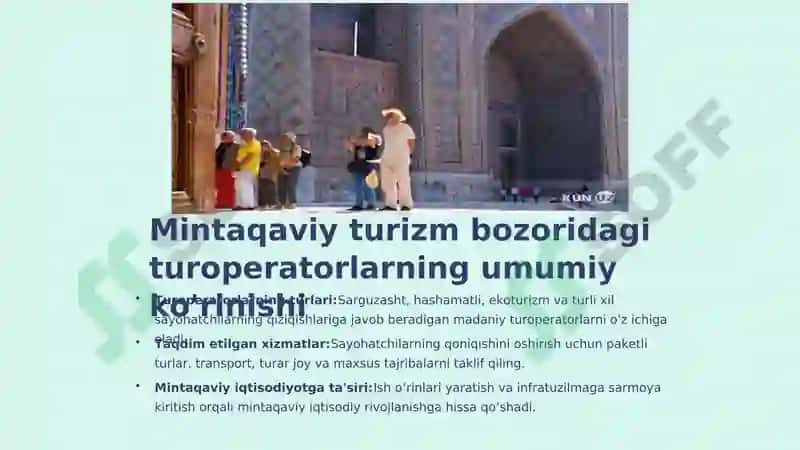 Turoperatorlarning  hududiy turizm bozorining rivojlanishini o'rganish turlari 3