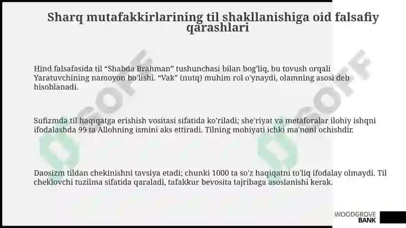 Sharq mutafakkirlarining til shakllanishiga oid falsafiy qarashlari 3