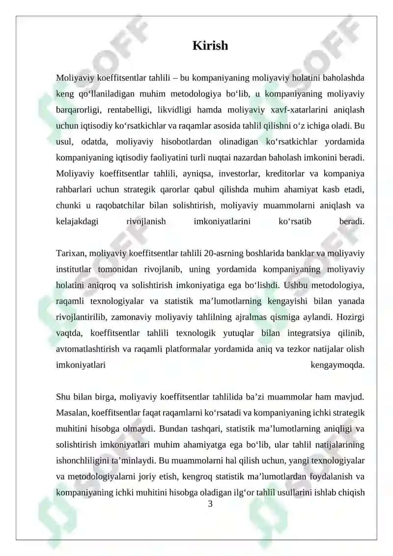 Moliyaviy koeffitsentlar tahlili 3