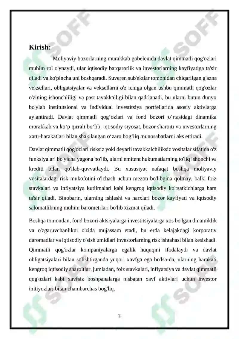 Davlat qimmatli qog'ozlarining fond bozoridagi joylashuvi 3
