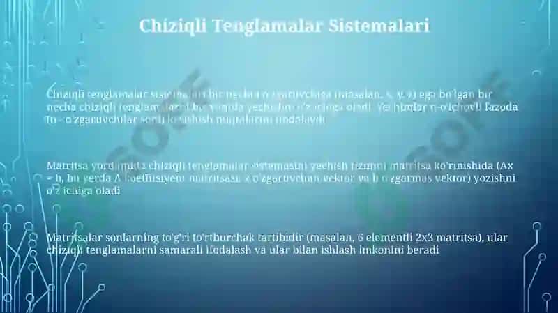Matritsa haqida ma'lumot 3