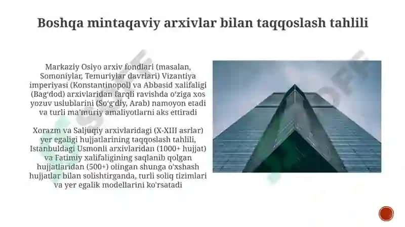 O'rta osiyoning qadimgi va o'rta asrlar arxivlari tarixdan 3