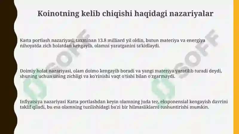 Koinotning kelib chiqishi haqidagi nazariyalar 3