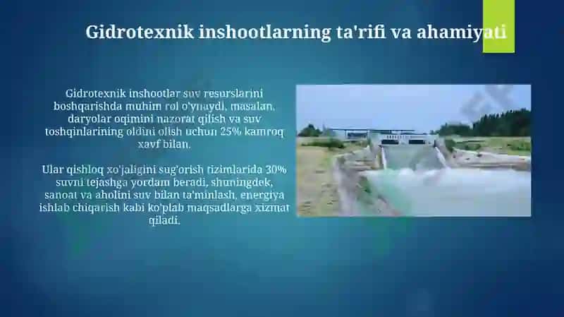 Gidrotexnik inshootlari tōgğrisidaumumiymalumot 3