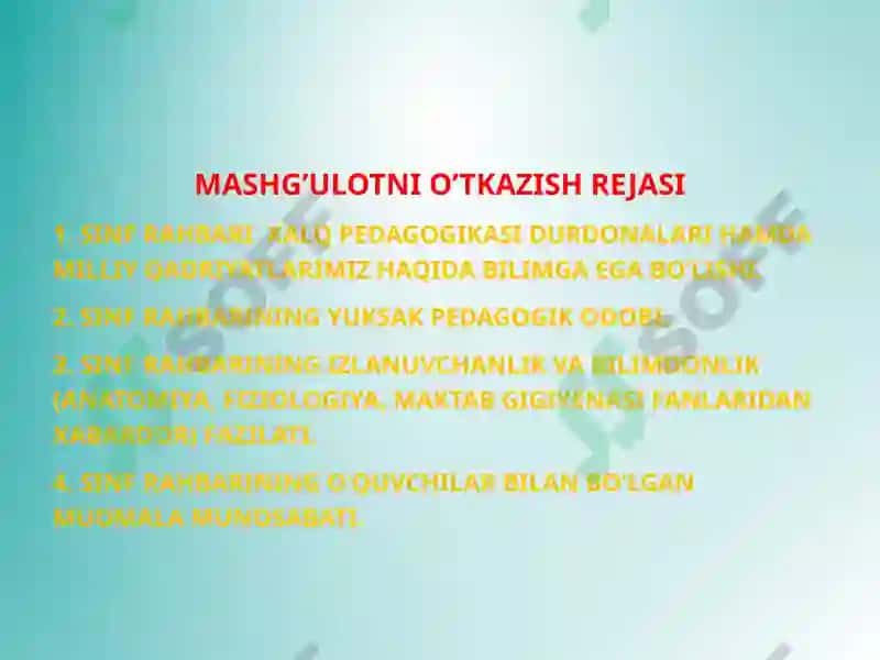 Sinf rahbarining yuksak ma’naviy kamoloti 3