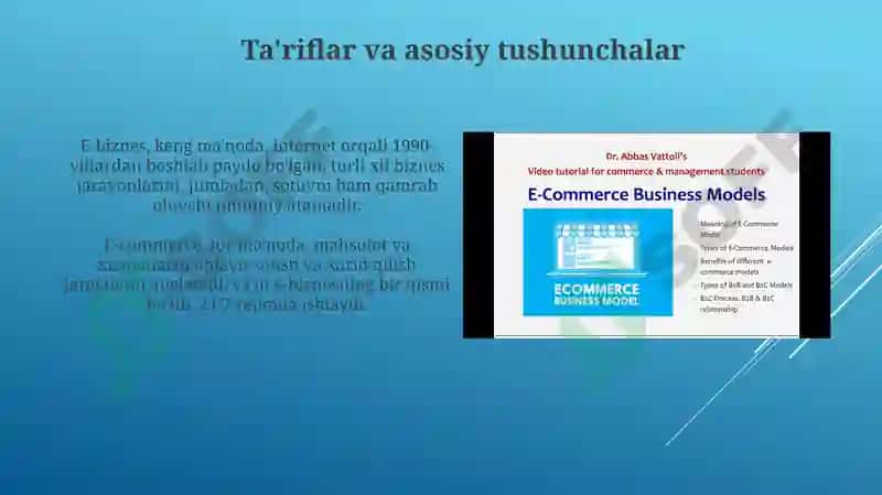 Elektronbiznes va elektrontijorat modellari 3