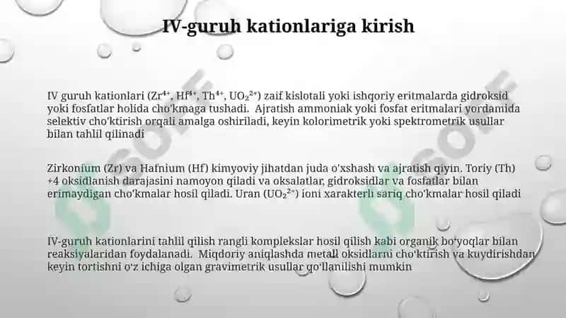 IV guruh kationlari 3