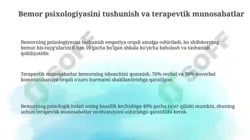 Bemorlarni parvarishlashda psixologik yondashuv 3