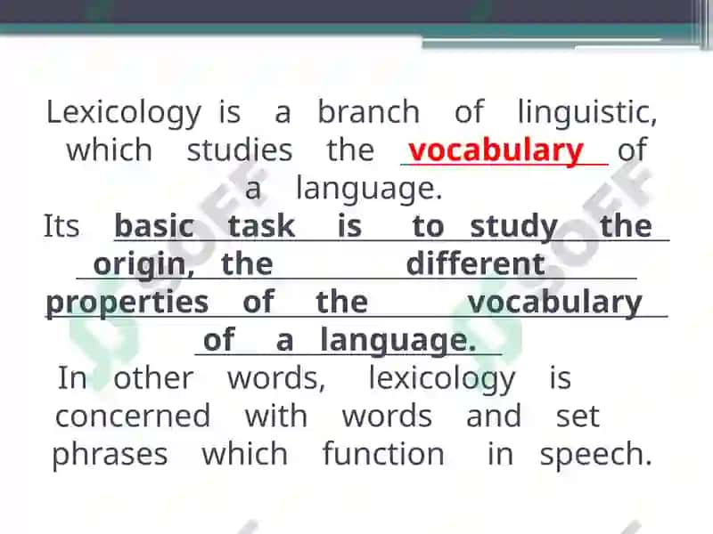 LEXTURE ILEXICOLOGY AS A BRANCH OF LINGUISTICS.INTRODUCTION 3