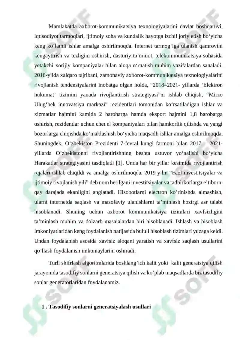 Tasodifiy sonlarni generatsiyalash 3