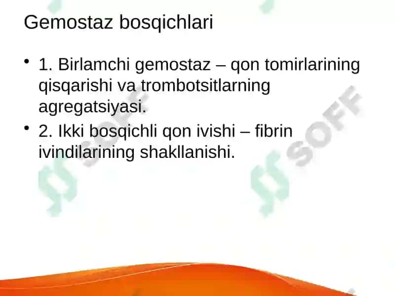 Gemostaz tizimi, qon ivishi va fibrinoliz 3