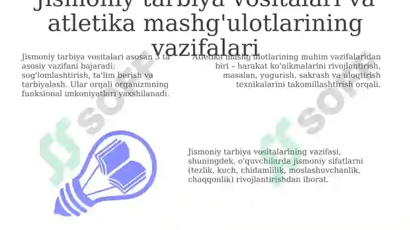 Jismoniy Tarbiya Vositalari va Atletika Mashg'ulotlari 3
