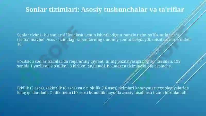 Sonlar tizimlari 3