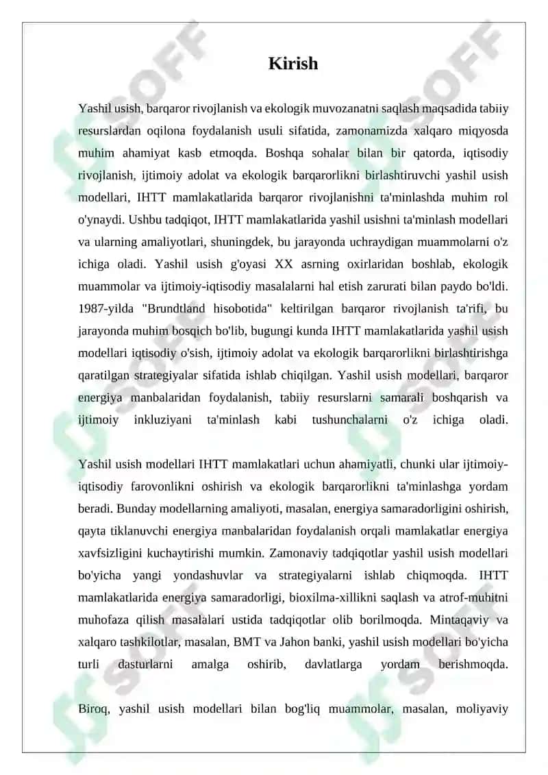 IHTT Mamlakatlarida yashil usishni taminlashmodellari 3