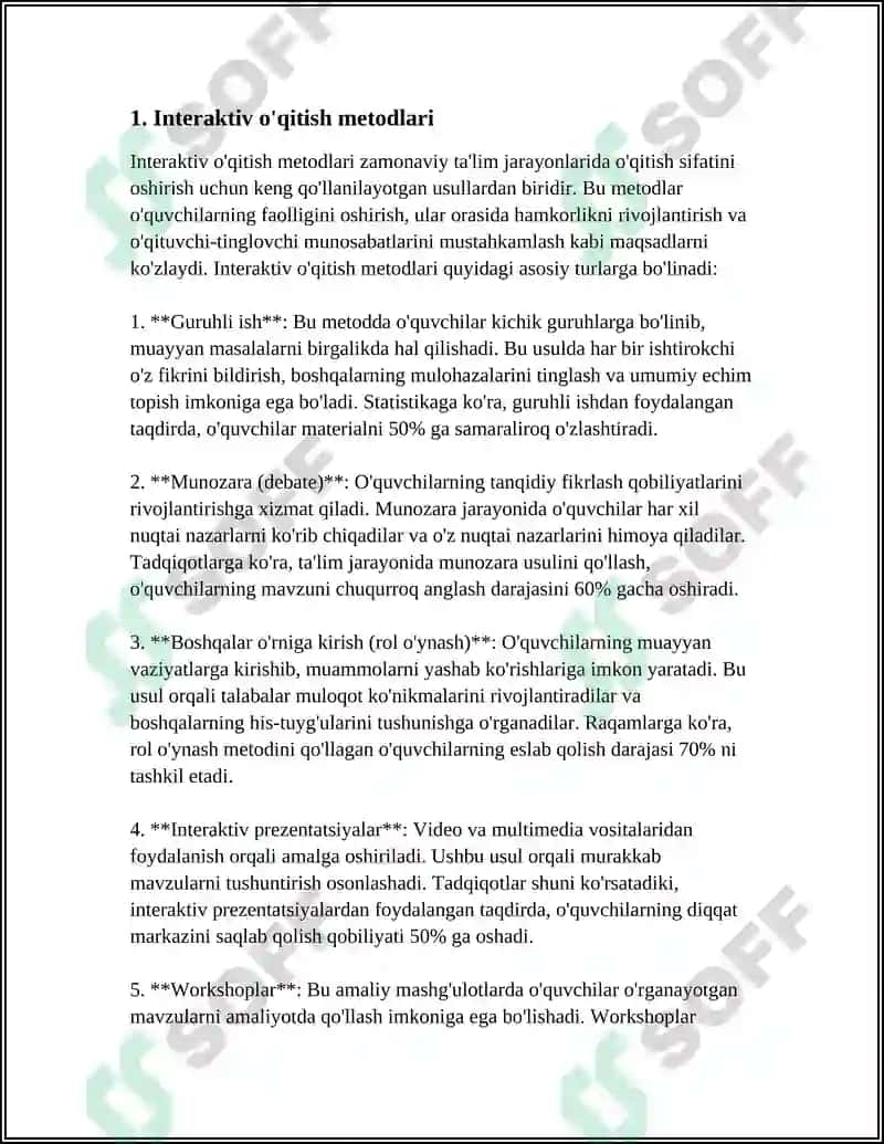 O'QISH SAVODXONLIGI DARSLARINI INTERAKTIV USULLARDA TASHKIL QILISH 3
