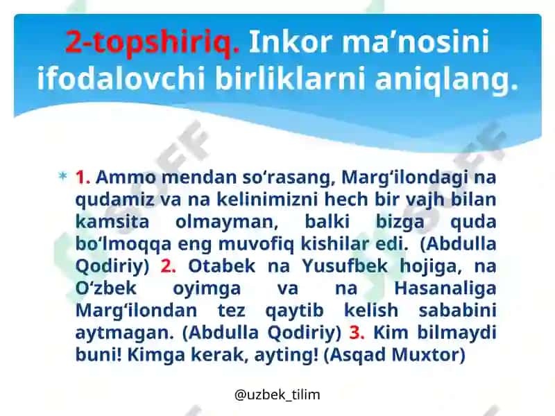 INKOR IFODALOVCHI MORFOLOGIK VOSITALAR USLUBIYATI 3