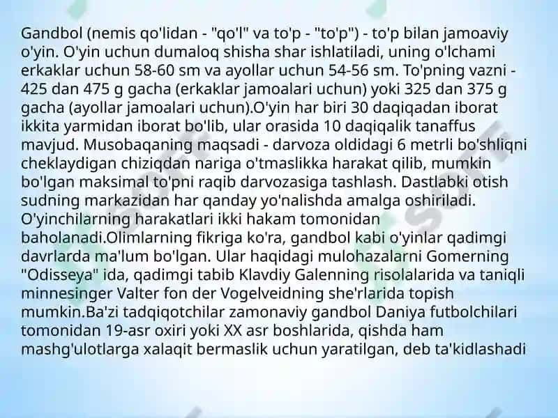 Gandbolsporto’yinqoidalari 3