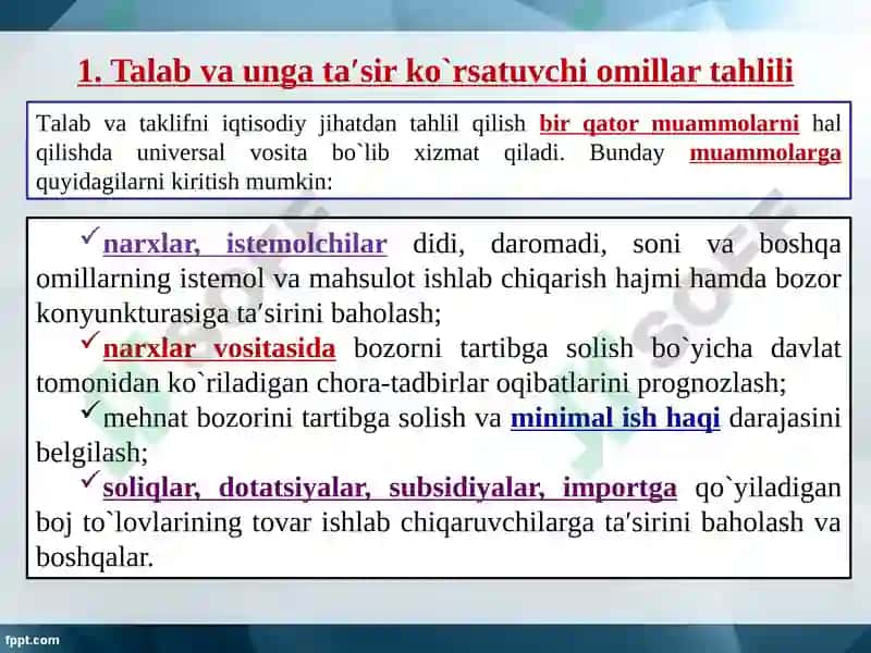 Talab va Taklifhamda unga ta'sir etuvchi omillar 3