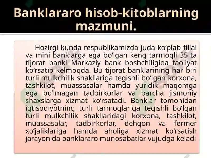 Banklararohisob-kitobLARHISOBI 3